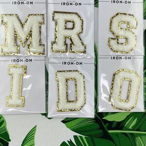 Stoney Clover Style MRS/I DO Iron On Varsity Patch Letters for Bride Wedding NEW